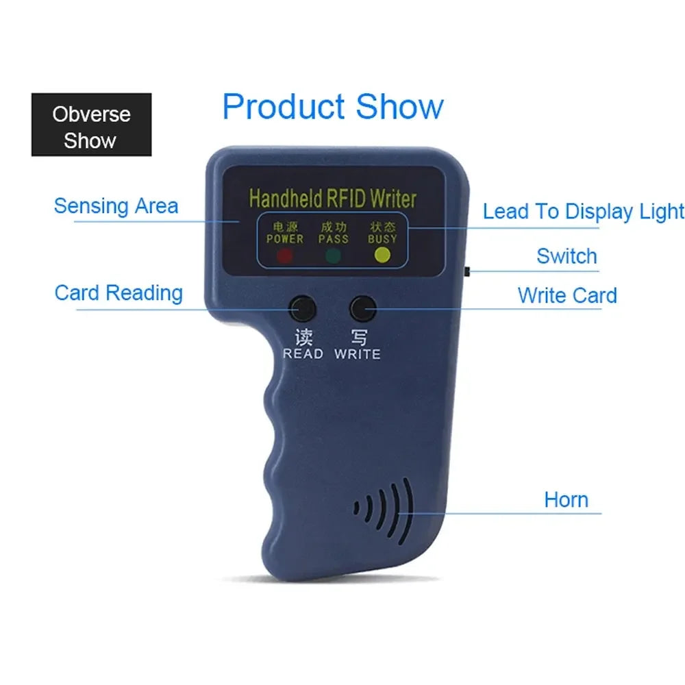 125KHz RFID Programmer Duplicator Copier Writer Reader Writer ID Card Cloner & key Zpaxo
