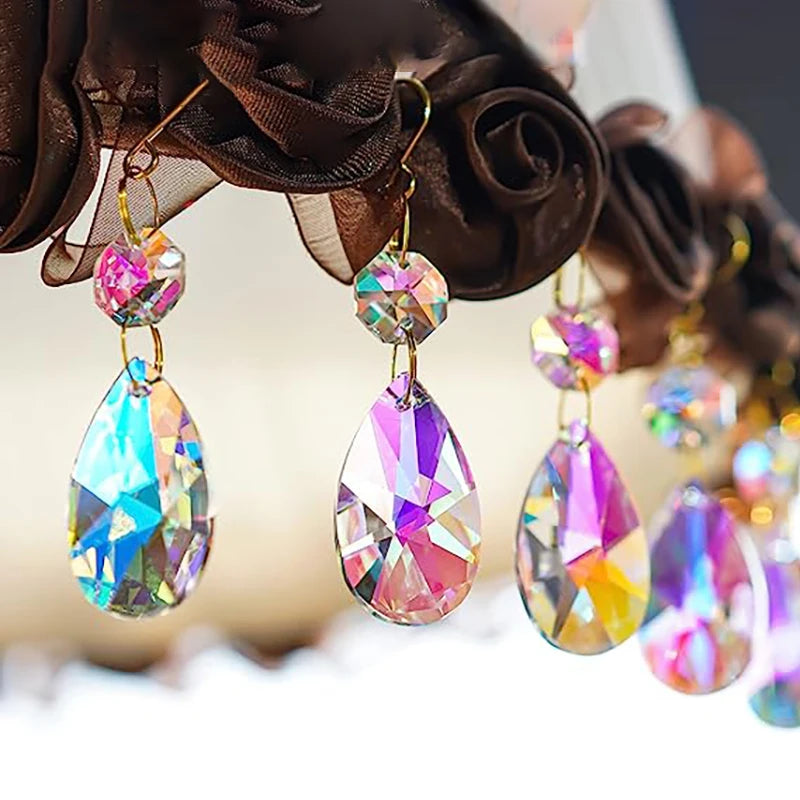 Crystal Suncatcher Pendant 9cm – AB Rainbow Glass Prism Decor