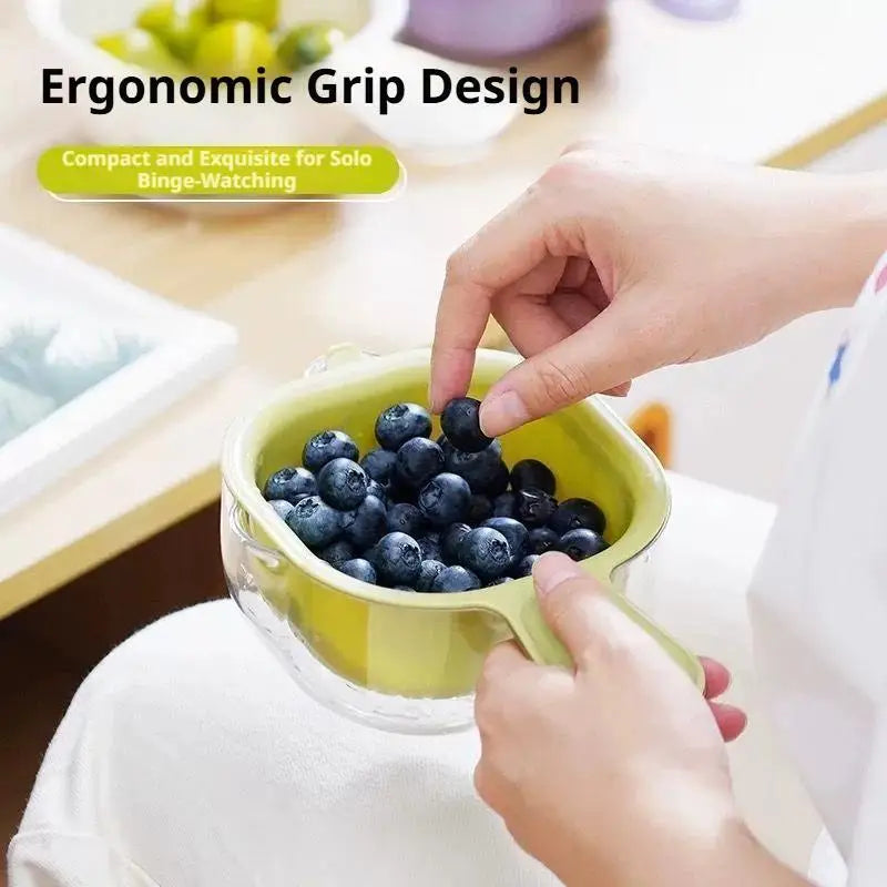 Fruit & Vegetable Wash Bowl with Colander Drain Basket Colander Drain Basket Zpaxo