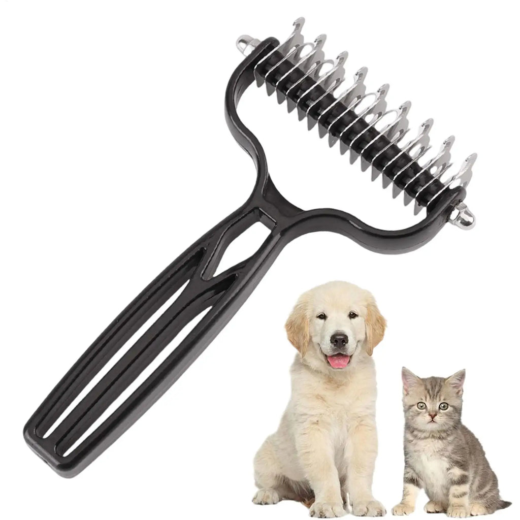 Pet Grooming Rake Dematting Comb Undercoat Deshedding Tool Double