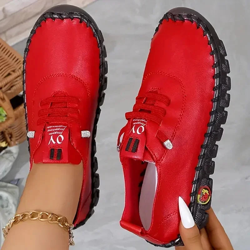 Women Sneakers 2024 Spring Summer Loafers Soft-soled Roman Breathable Zpaxo Red 39