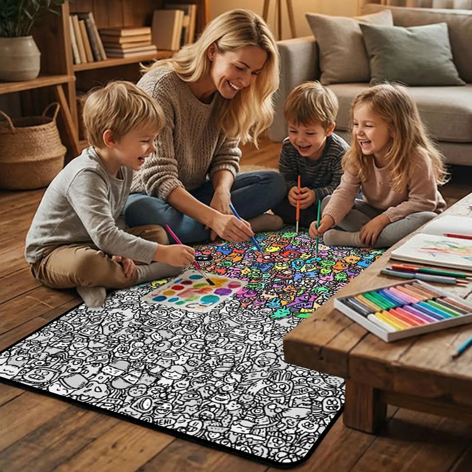 DIY Coloring Blanket – Soft Washable Fleece Drawing Mat Kids DIY Coloring Blanket Zpaxo