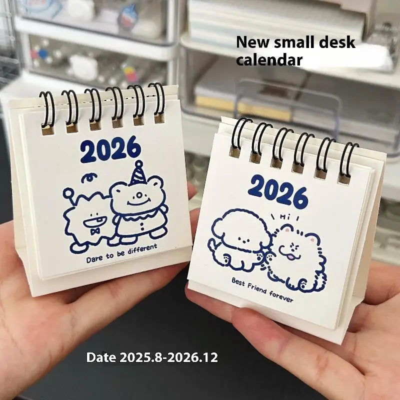 2026 Cute Mini Calendar Office Desktop Decoration Small Ornament Calendar Calendar Plan Book Zpaxo