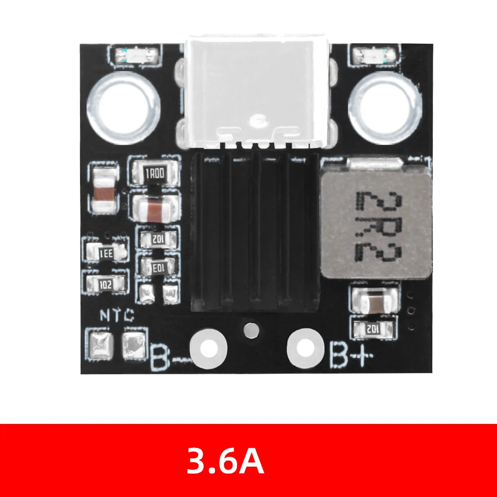 Type-C 1S Charge & Boost Power Module, 5V 2.8A/3.6A Output, with Dual Overcharge and Over-Temperature Protection Zpaxo 3.6a