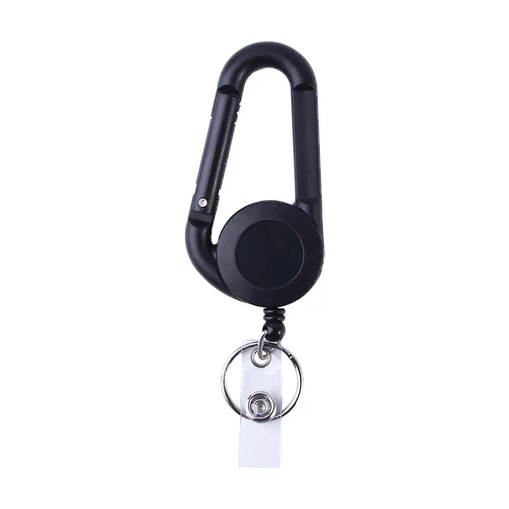 Name Tag Card ID Lanyard Office Supplies Pull Keychain Tool Keychain Badge Holder Clip Badge Reel Clip Key Ring Clips Zpaxo black