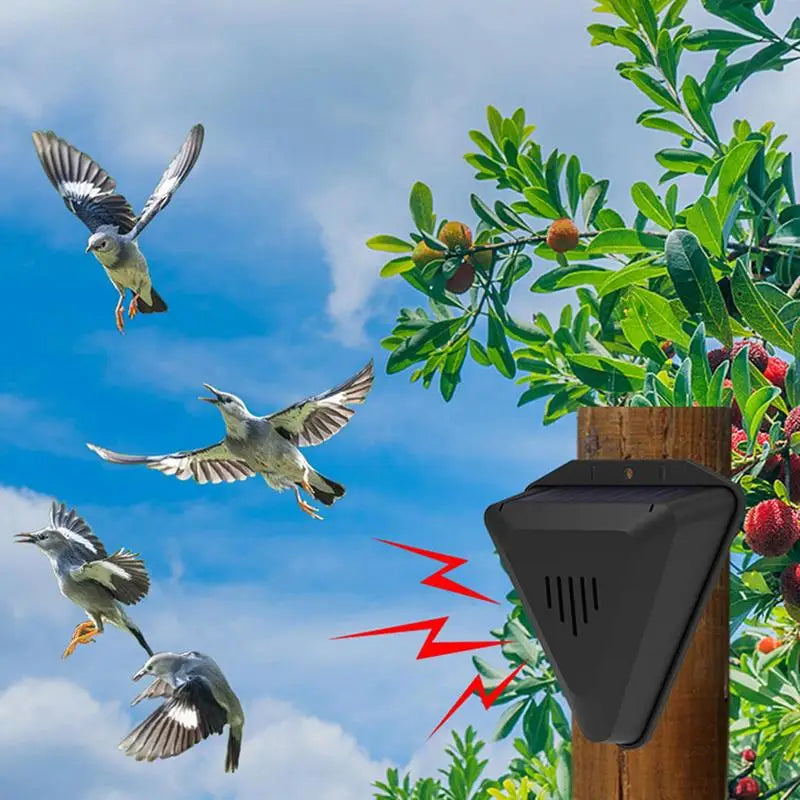 Solar Timer Bird Repeller 13 Sound Waterproof Repellent Alarm Outdoor