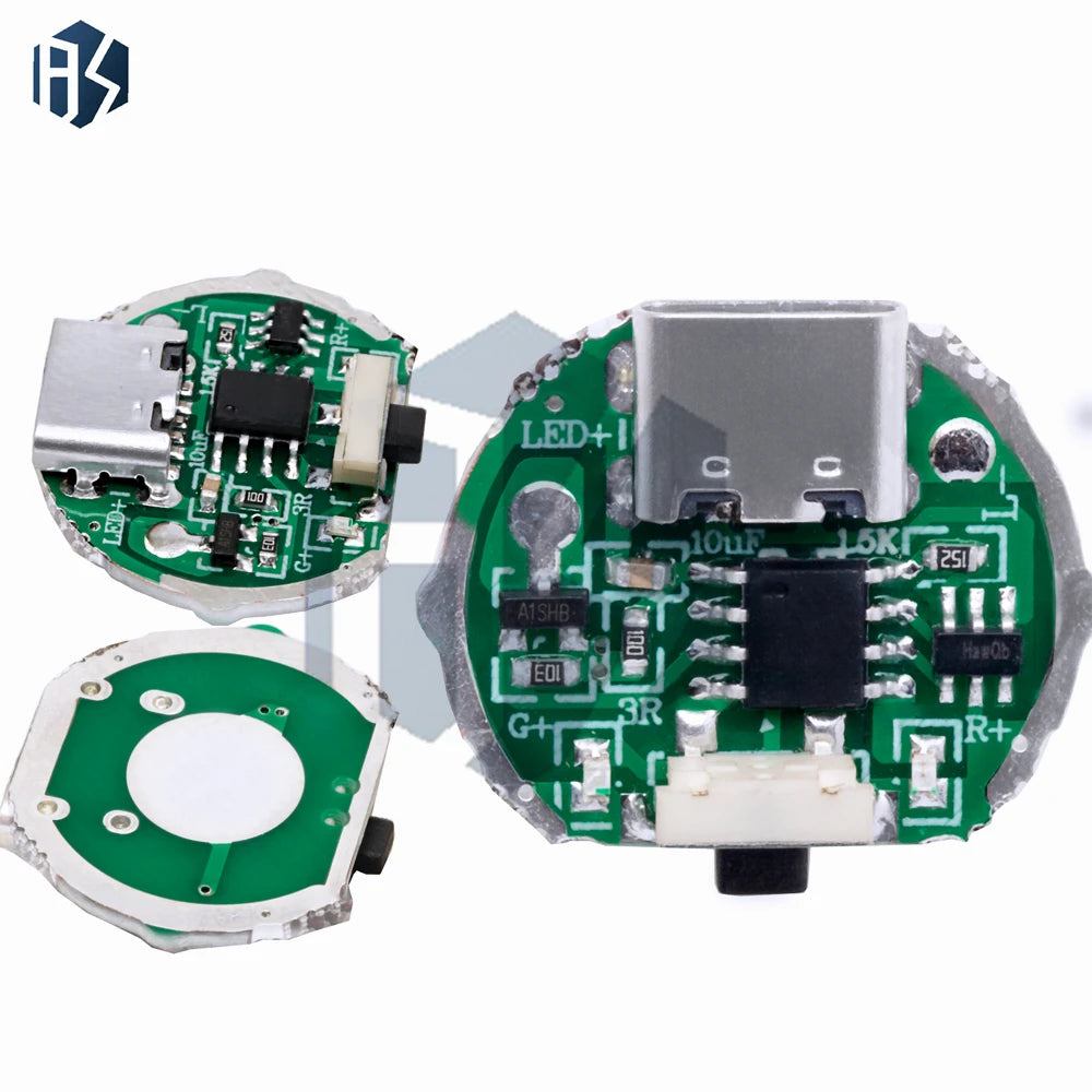 10W LED Flashlight Driver Board (1/5PCS): IC-Integrated with 2-Speed Operation, Switch & Charging Support Zpaxo