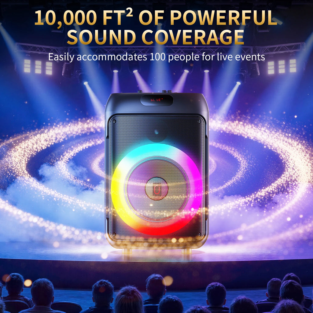 Karaoke Machine Peak Power Big Portable Bluetooth Speaker PA System