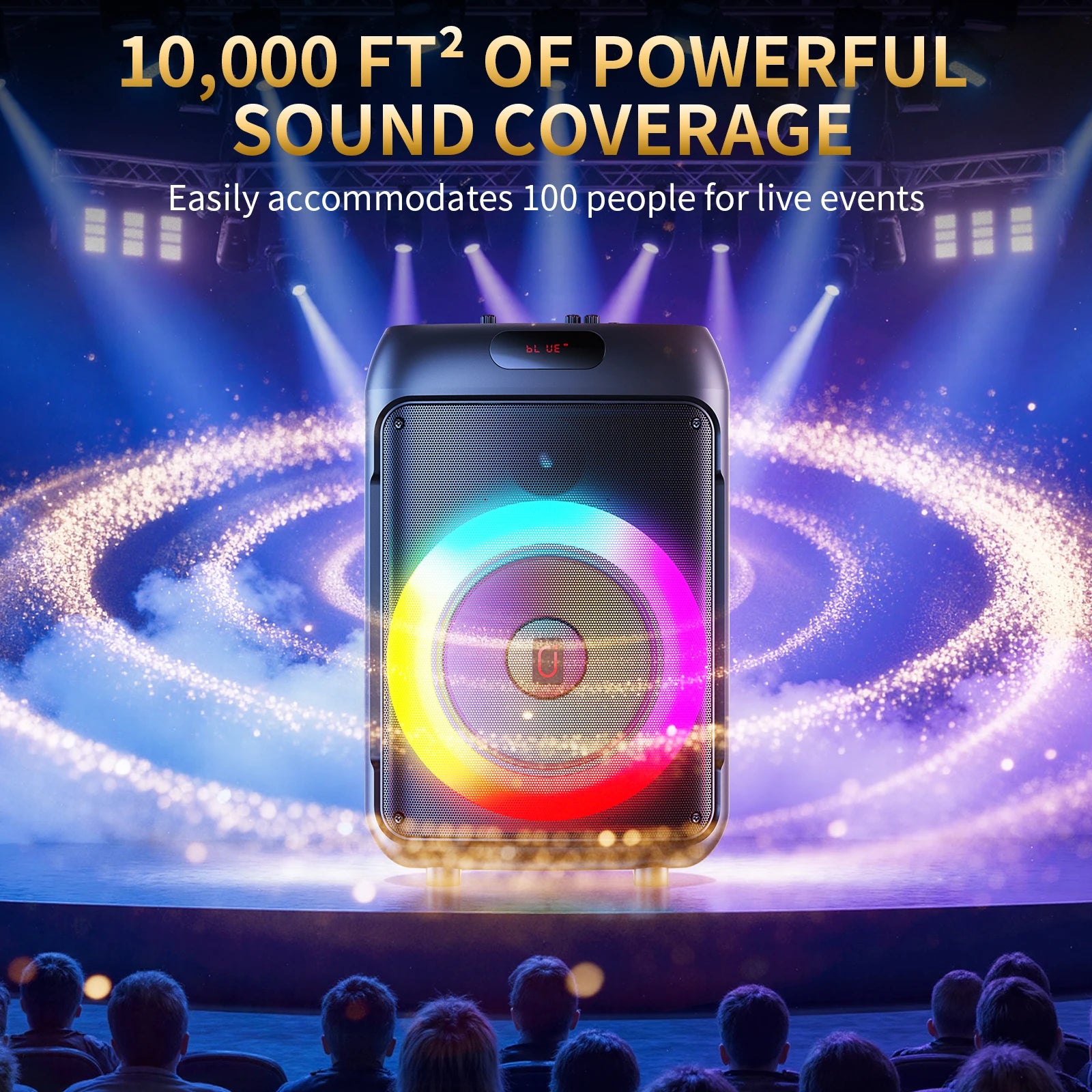 Karaoke Machine Peak Power Big Portable Bluetooth Speaker PA System