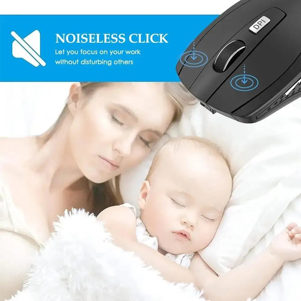 2 4GHz Wireless Mouse Gaming Mice Adjustable 1600DPI Optical Office