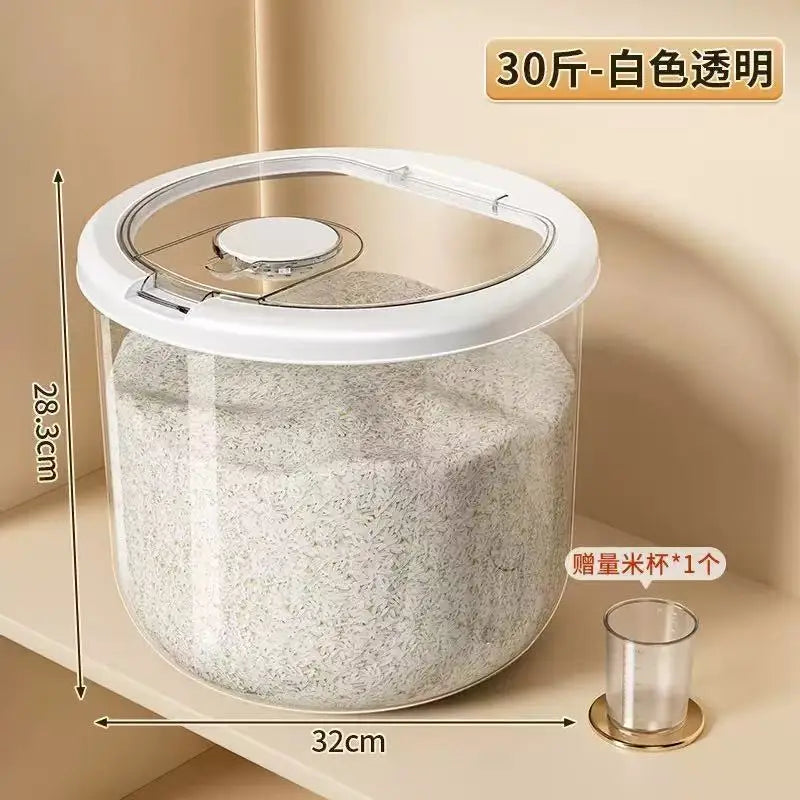 Premium Kitchen Grain Storage Bin Insect-proof Seal Perfect Rice Zpaxo clear-15kg