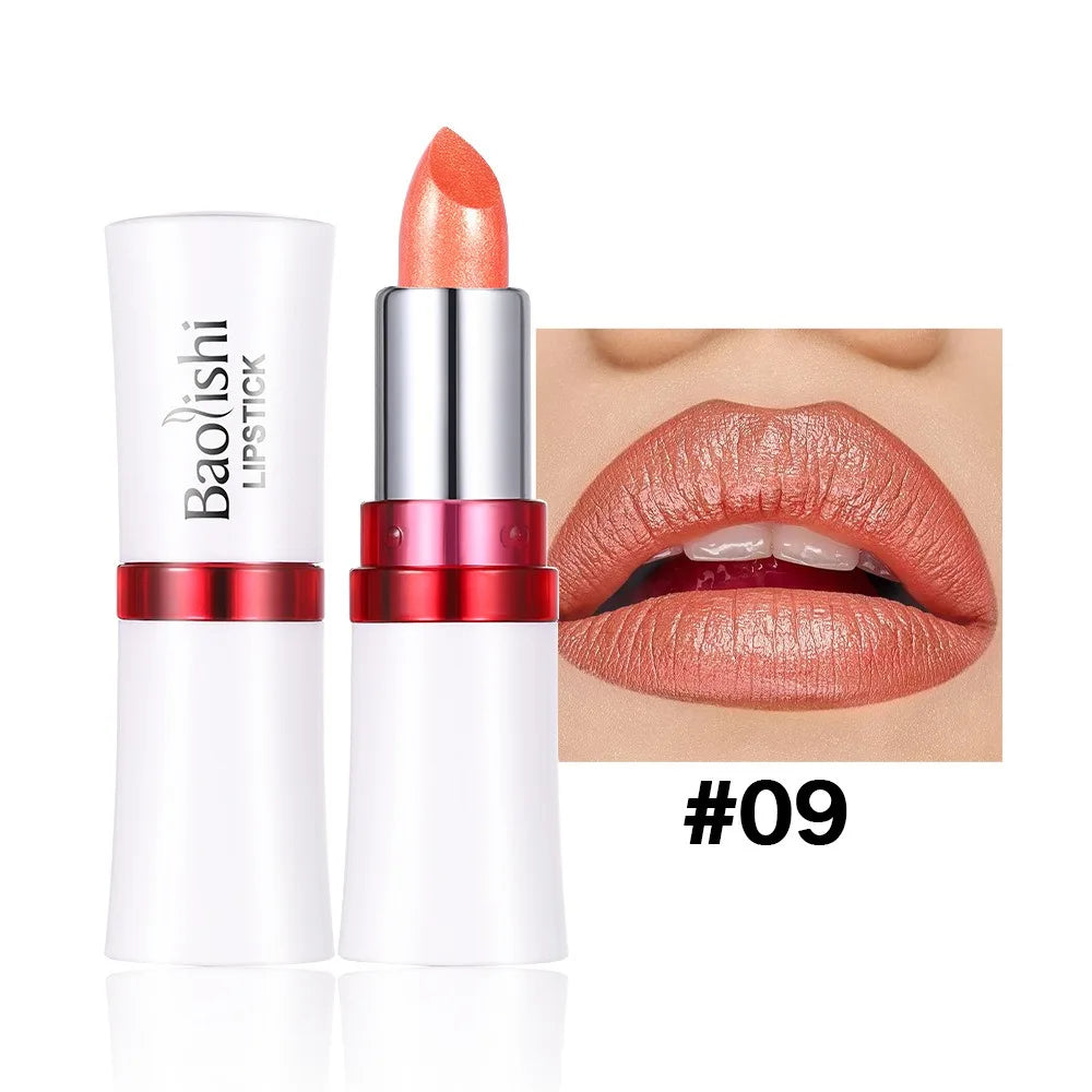 12 Colors Bold & Intense Glitter Shiny Metallic Lipstick Pearlescent Shimmer Lip Tint Long Lasting Easy Color Diamond Lipstick Zpaxo A09