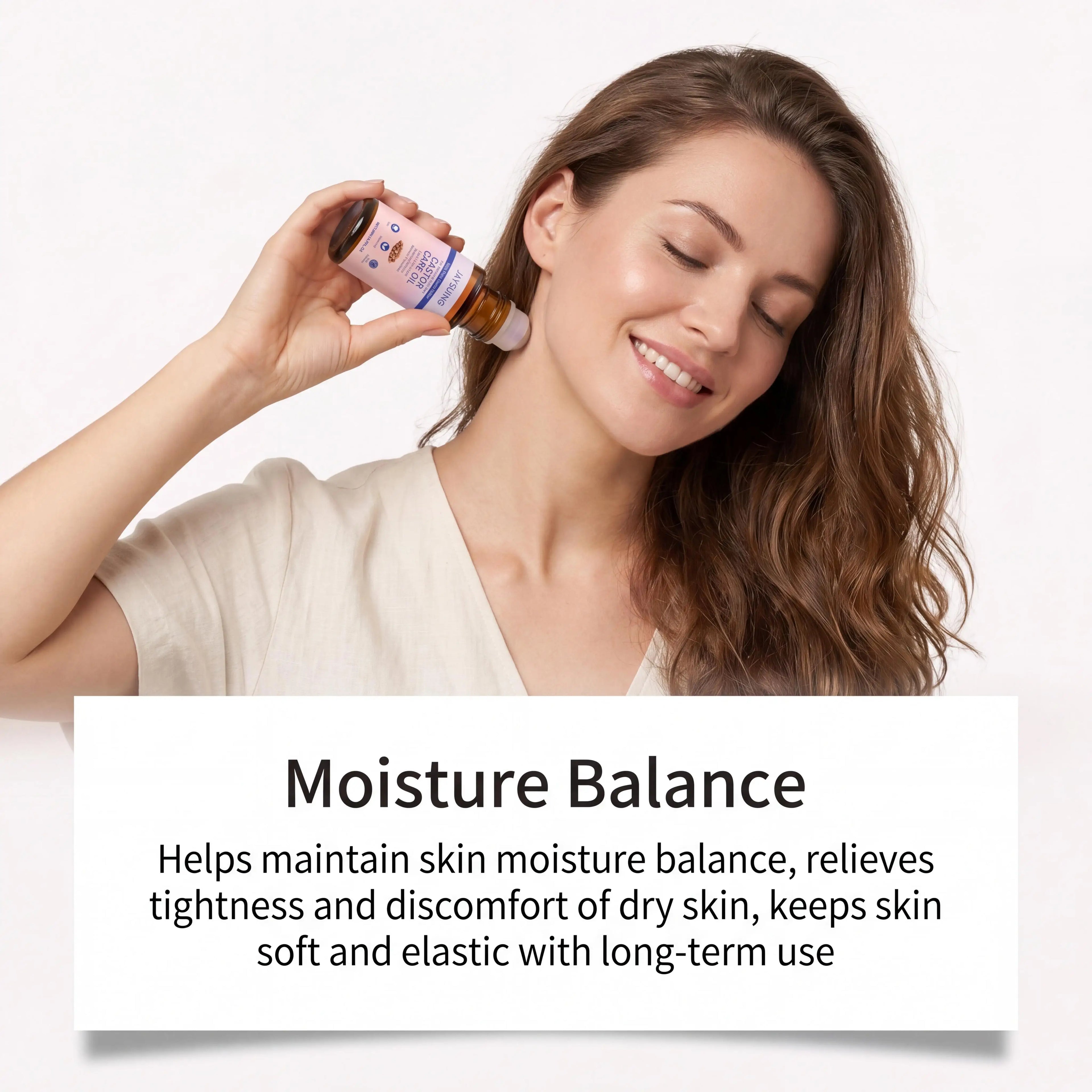 Organic Castor Oil Rose Quartz Roller – Skin & Hair Care Castor Oil Roller Zpaxo