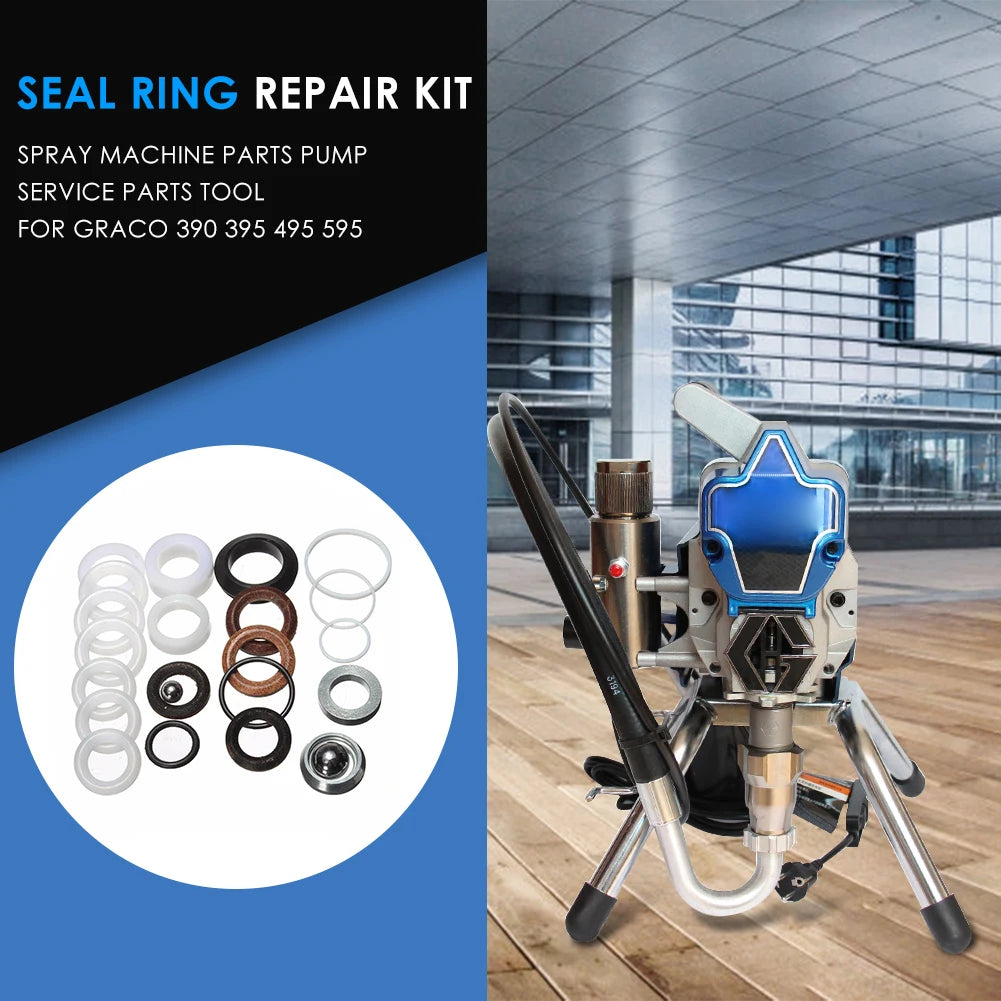 23pcs Seal Ring Repair Kit Maintenance Sealing Gasket Washer Seal Assortment Set for Graco 390 395 495 595 Zpaxo
