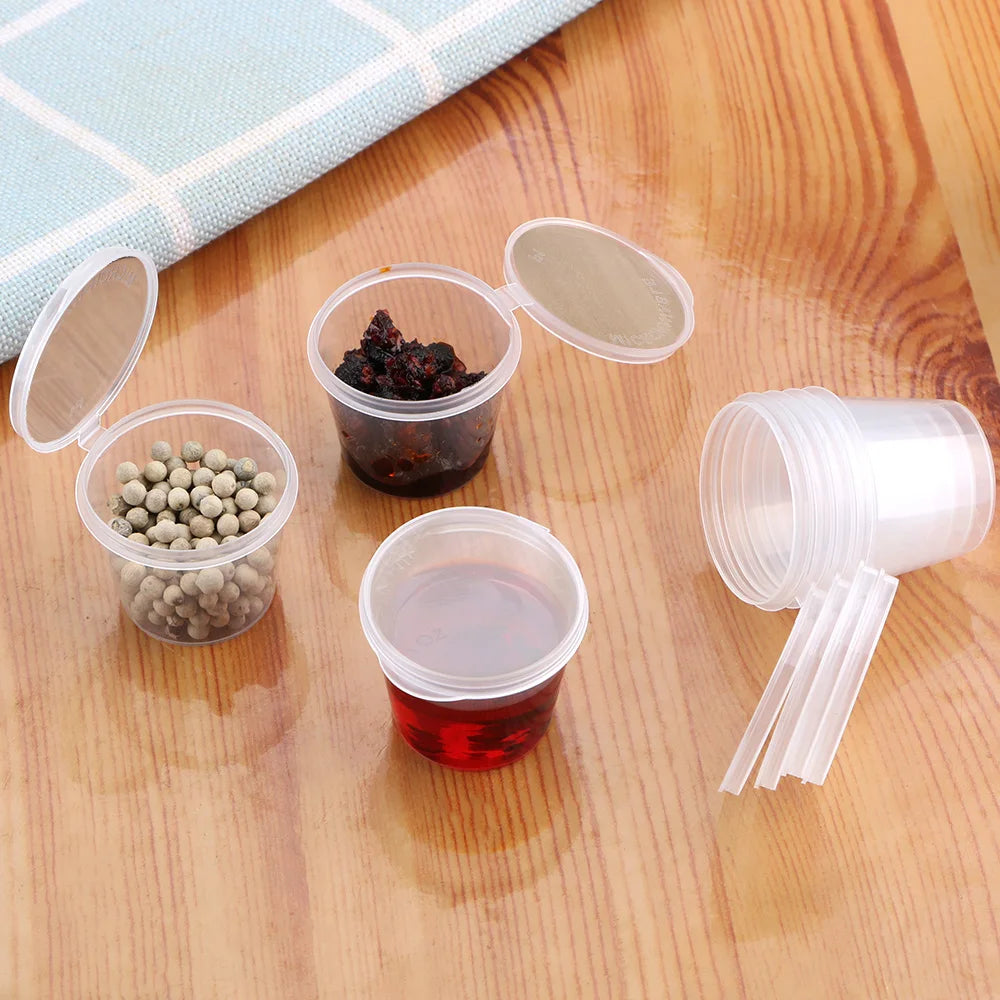 Chutney Chili Sauce Cups Plastic Clear Food Small Container Box Lids
