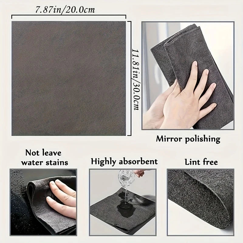 Magic Glass Cleaning Cloth-Thickened Streak-Free Towel, Reusable Dual-Sided Eraser for Kitchen Windows, No Watermark Home Tool Zpaxo
