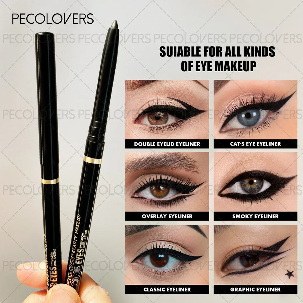 1PC Green & Black Eyeliner Gel Pen - Soft Texture, Smudge-Proof & Waterproof, Long-Wearing, Ideal for Christmas Looks Zpaxo