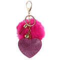 Interior Accessories Packaging Decoration for Women's Bags Rhinestone Keyrings Pompom Keychains Rhinestone Heart Bag Pendant Zpaxo -rose red