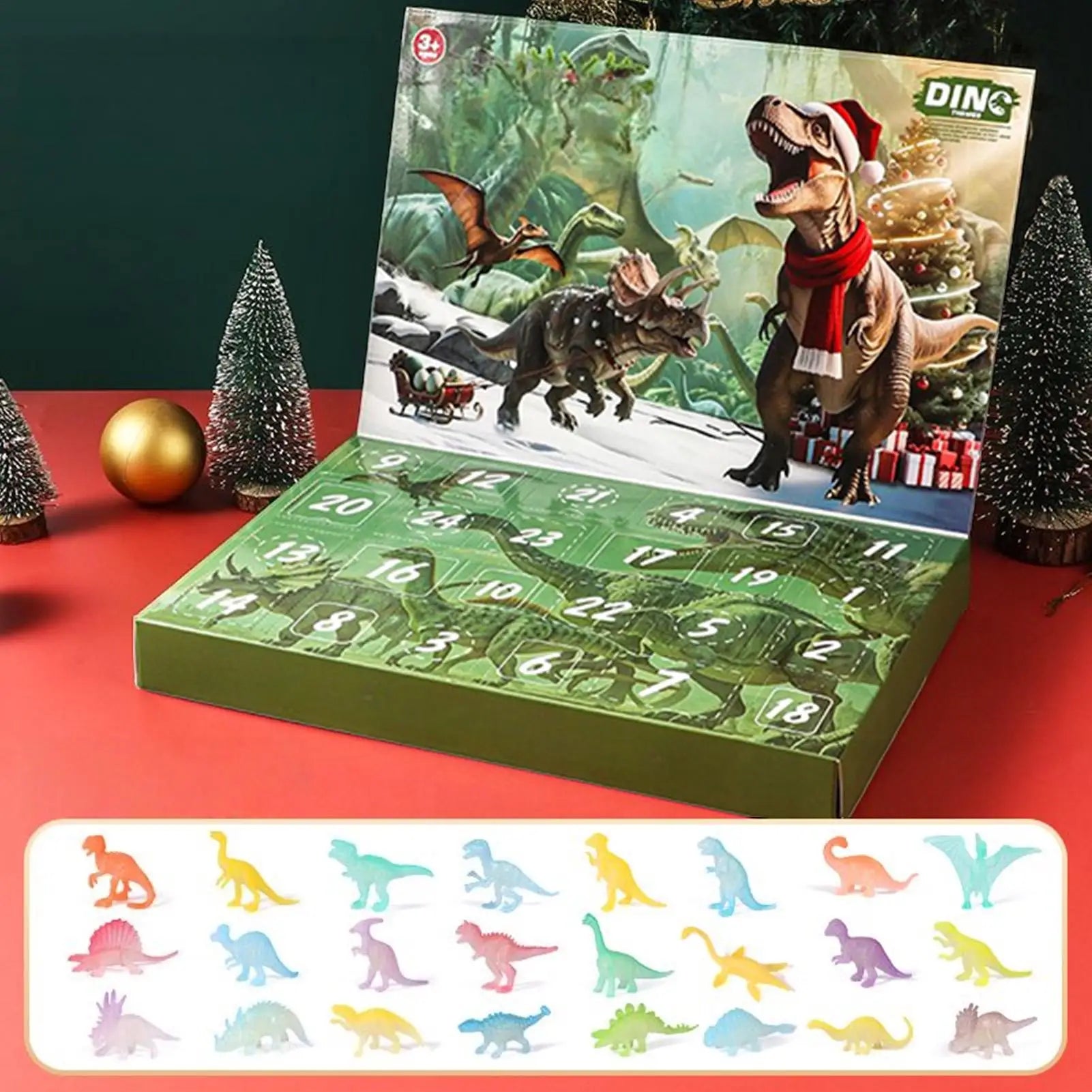 Dinosaur Advent Calendar 2025 Christmas Countdown 24 Days Kids Toy