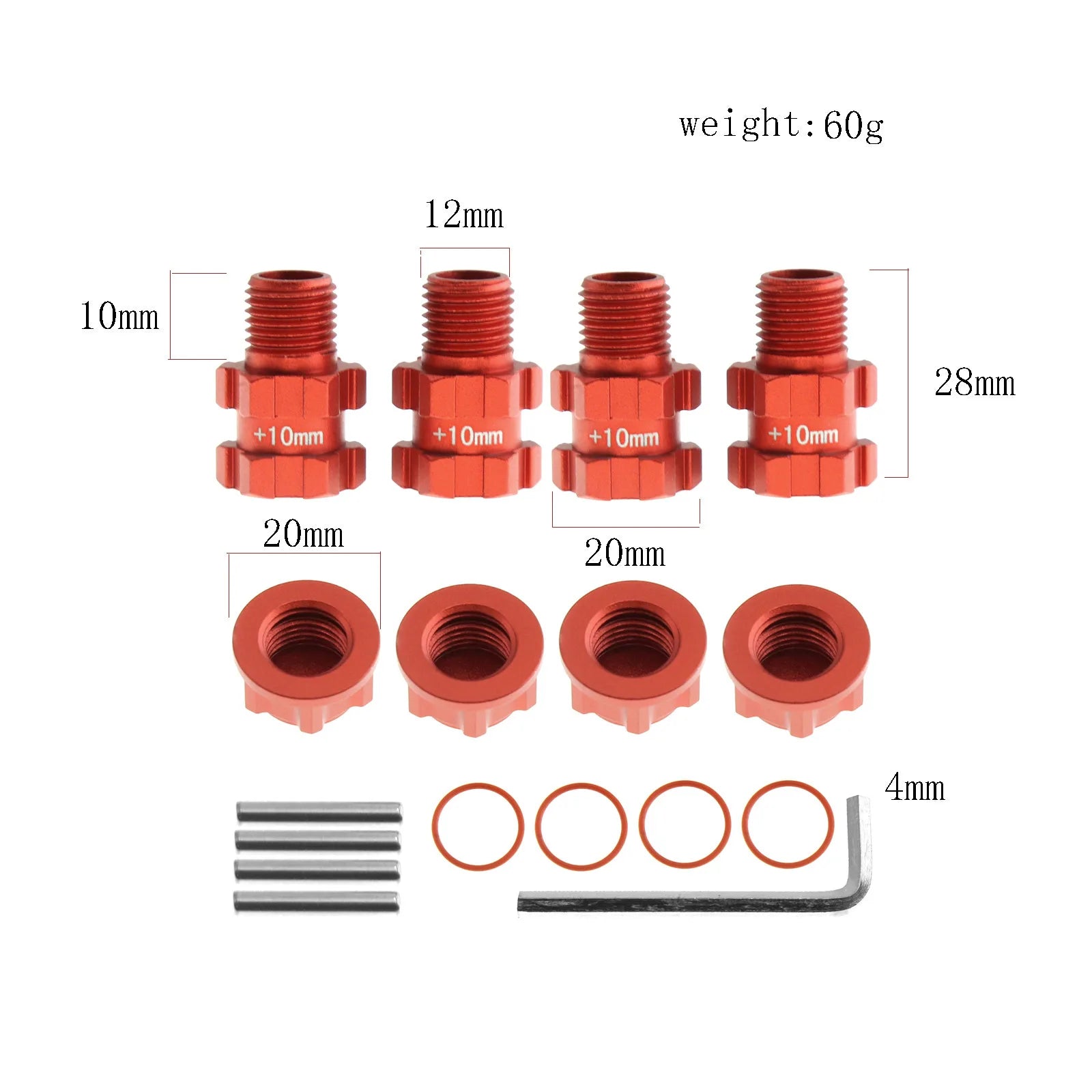 Metal Wheel Hex Hub Adapter Big Rock Granite Senton Typhon 4X4 3S BLX
