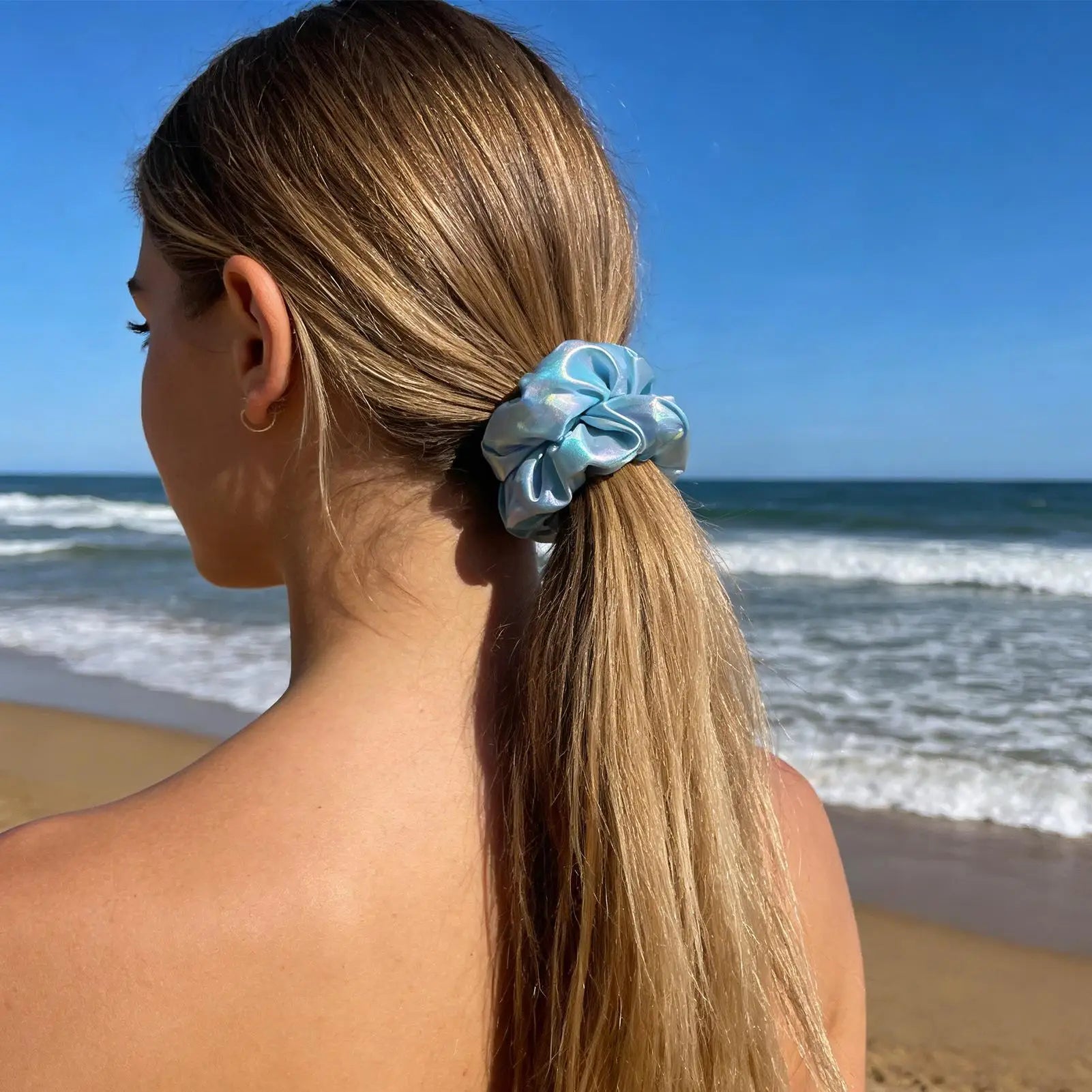 Soft Hair Scrunchies Zipper Pocket Small Elastic Ties Fine Thin Curly