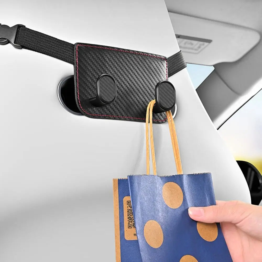 High Load-Bearing Car Headrest Hook Double Hook Soft Leather Auto Back Seat Storage Hook Wear-Resistant Multifunction Zpaxo