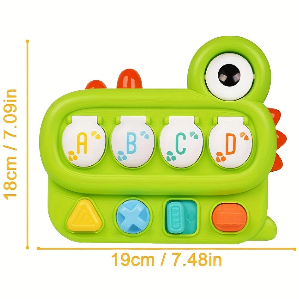 Green Dinosaur Peekaboo Puzzle Box Interactive Educational Toy