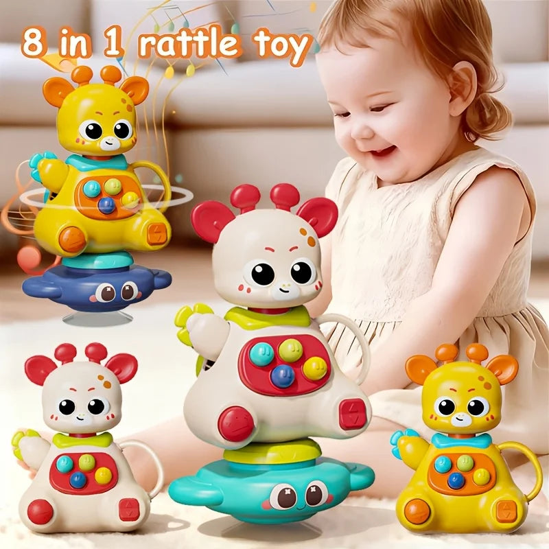 Interactive Giraffe Toy Suction Cup 360 Rotation ABS Motor Skills