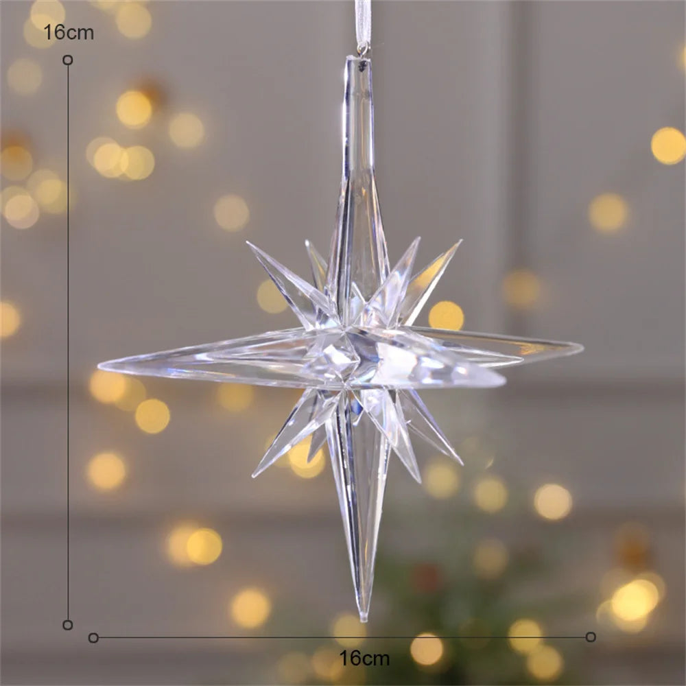 3D Crystal Snowflake Christmas Tree Hanging Ornaments 2025