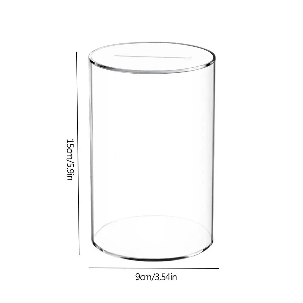 Large Clear Acrylic Piggy Bank – Coin & Bill Money Saving Jar