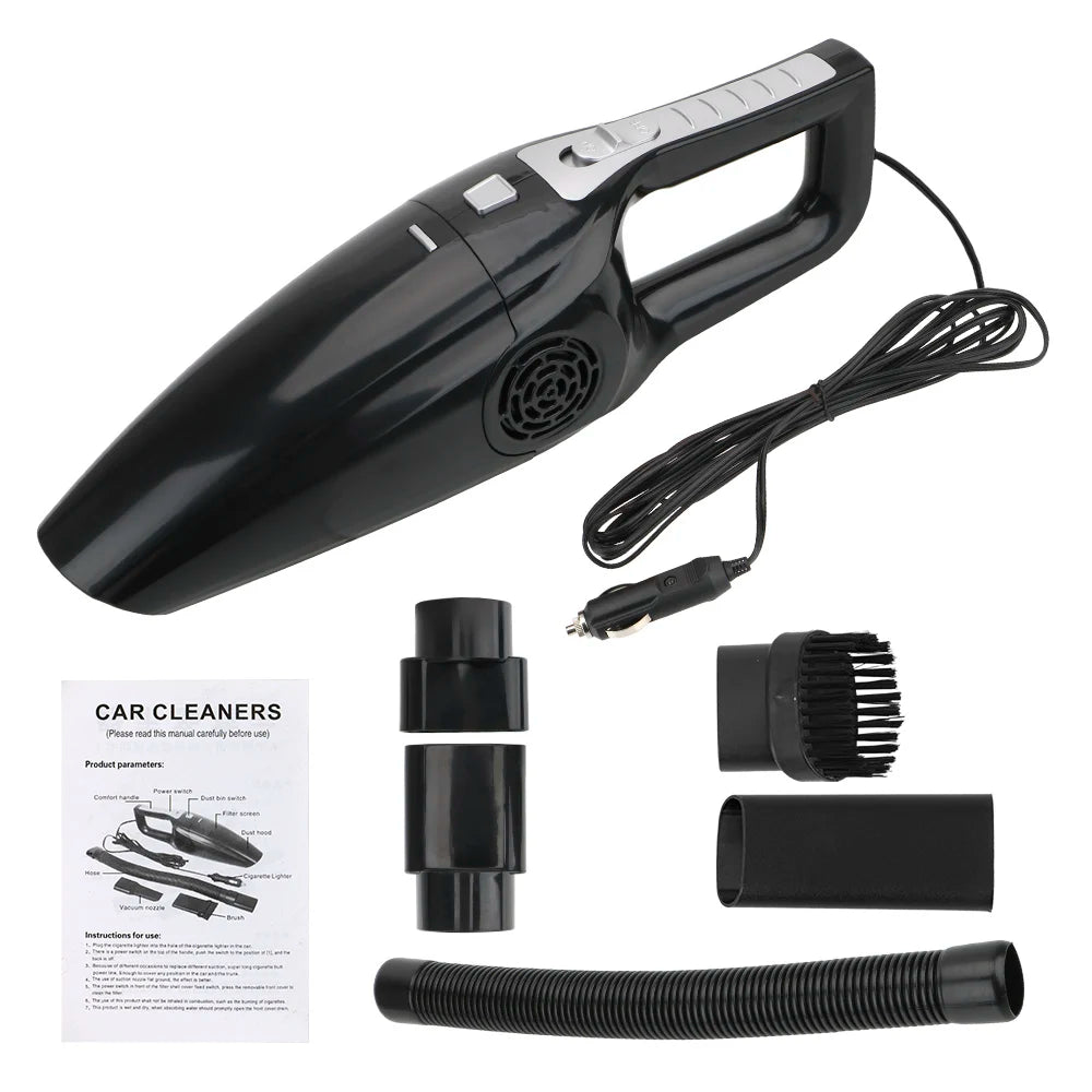 Car Vacuum Cleaner Portable Wet And Dry dual-use Vacuum Cleaner Powerful Handheld Mini Vaccum Cleaners High Suction 12V 120W Zpaxo black