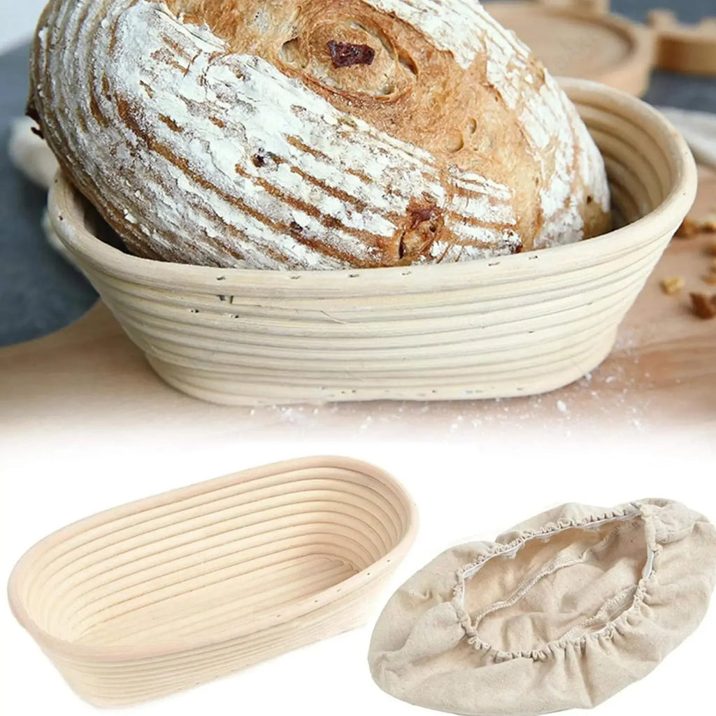 Dough Baking Bowl Oval Bread Proofing Bread Proofing Basket Handmade Rattan Basket And Liners For Home Kitchen Baking Zpaxo