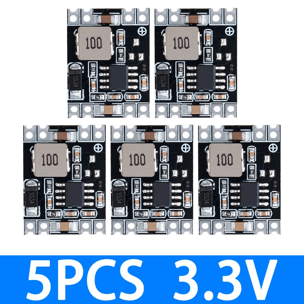 DC-DC 3A Buck Step-down Power Supply Module MP1584EN 5V-12V 24V to 5V 3.3V 9V 12V Fixed Output for Arduino Replace LM2596 Zpaxo 5PCS 3.3V