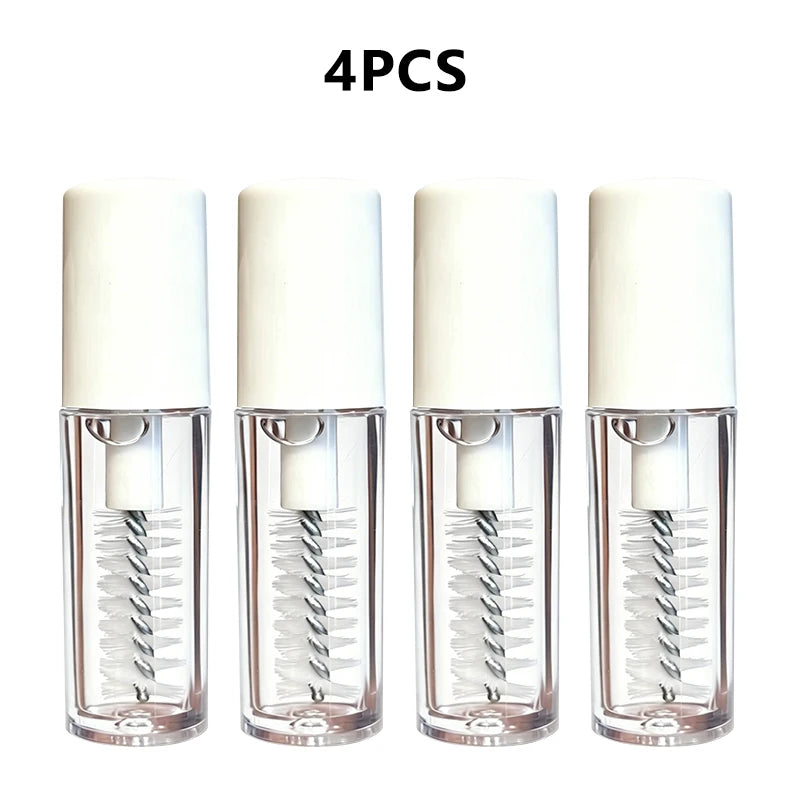 1.5ml Mini Lash Styling Sealant Fast Drying Soft Brush Eyelashes Styling Gel Non-White Residue for Salon Household Makeup Tools Zpaxo Spiral brush-4pcs