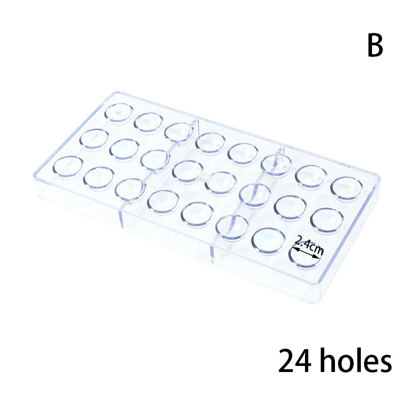 3D Chocolate Mold Polycarbonate Sphere Ball Thick Cake Molds Mould Zpaxo 24 holes