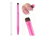 New 3 in 1 Nail Art Brush Multi-Function Cleaning Gel Nail Brush Handle Drawing Nail Brush Nail Artists Zpaxo Pink