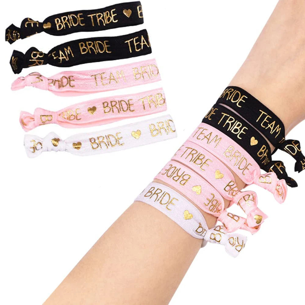 11Pcs Bachelorette Party Wristbands Team Bride Elastic Bracelets for Wedding Engagement Bridal Shower Party Favors Zpaxo