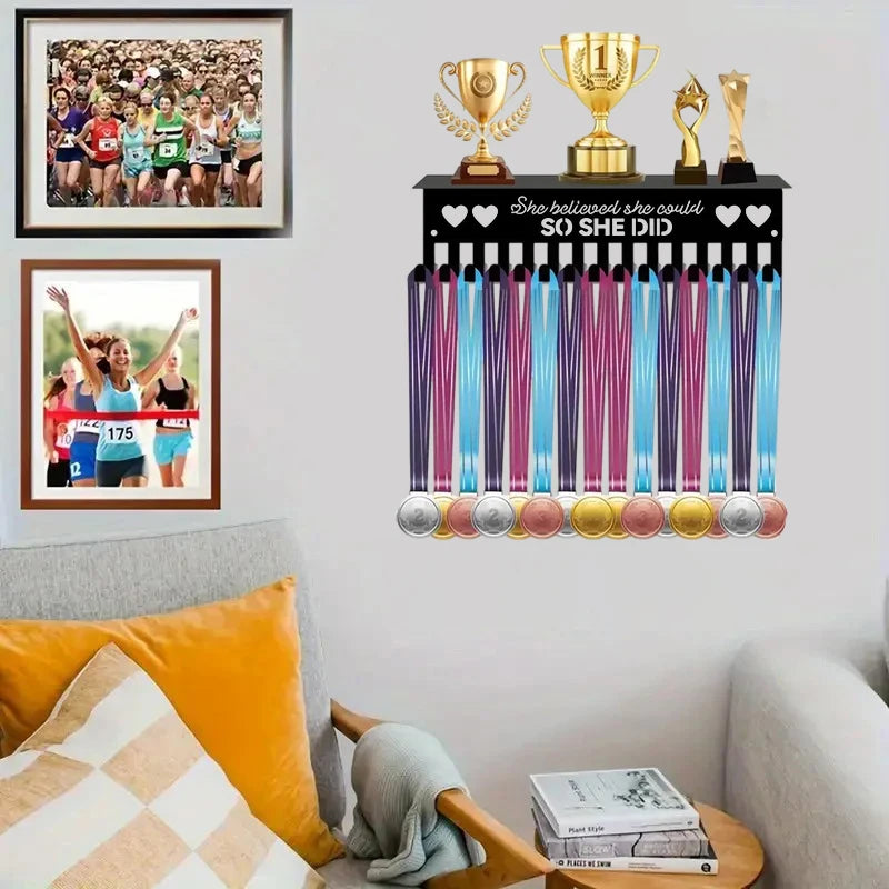 CMMedal Hook Display Rack Wall-mounted Awards Storage Holder Key
