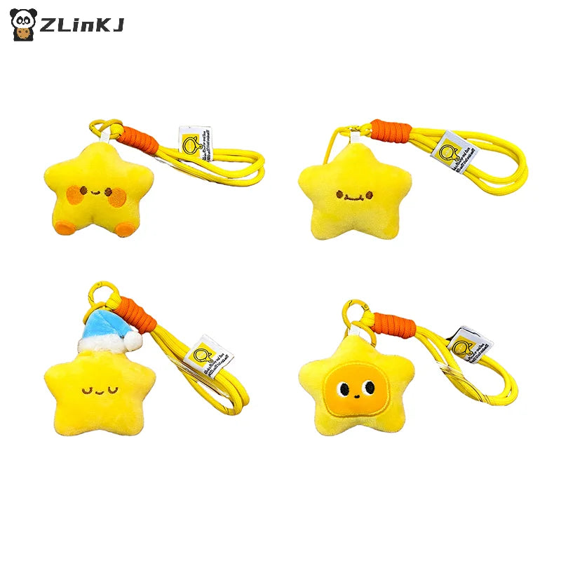 ▶1PCS Cute Star Doll Pendant Plush Doll Pendant Keychain Accessories Student Backpack Pendant Zpaxo