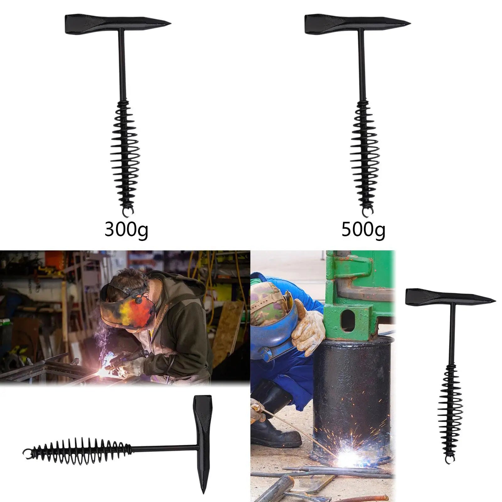 Welding Hammer with Coil Spring Handle, Double Head Hammer, Compact Slag Hammer, Hand Tool for Arc Welding, Electrician Zpaxo