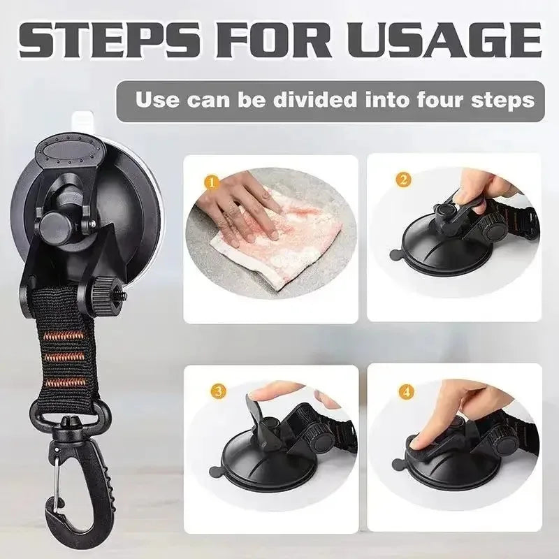 2/4Pcs RV Suction Hooks Bathroom Suction Cup Hook Car Tent Suction Cup Buckles Side Awning Anchor Hooks Durable Secure Fasteners Zpaxo