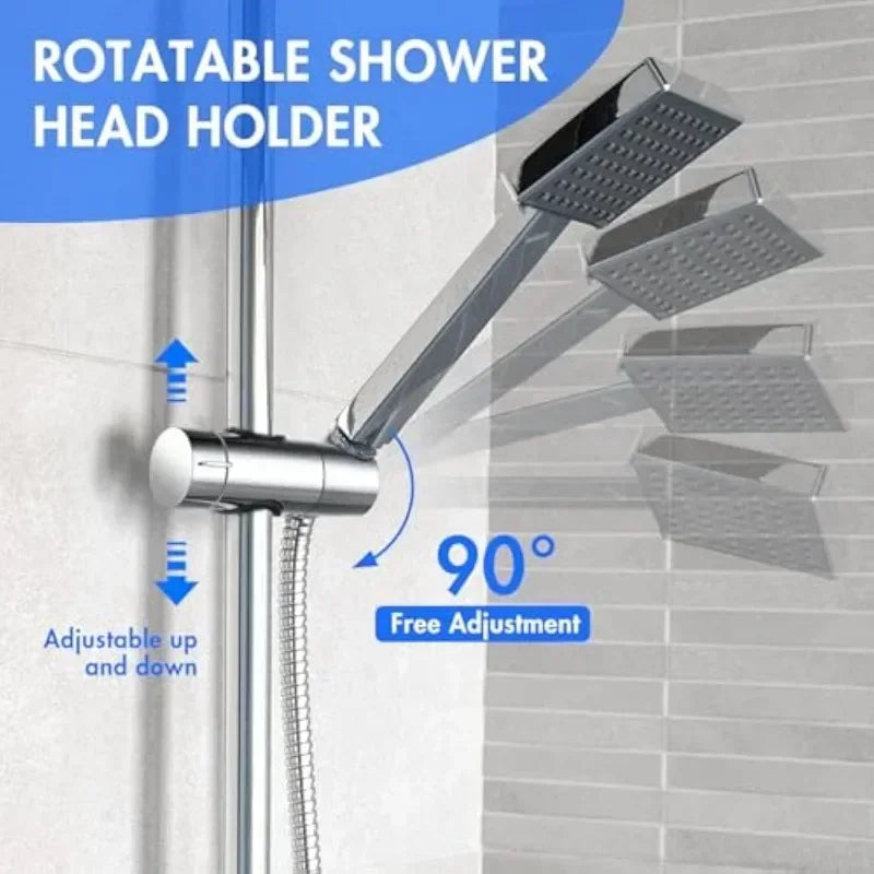 1pc Universal Shower Head Holder Adjustable 18~25mm ABS Chrome Shower Rail Holder Bathroom Accessories Shower Mounting Brackets Zpaxo
