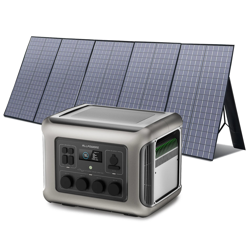 ALLPOWERS Foldable Solar Panel 400W 2X400W Charger Output 2016Wh Zpaxo R2500 with 1X400W CN EU