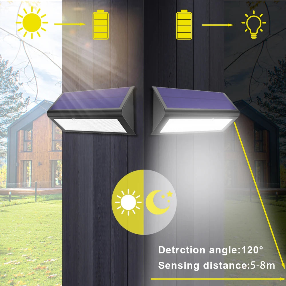 Bright Solar LED Lights Outdoor Waterproof Motion Sensor 4 Mode Zpaxo