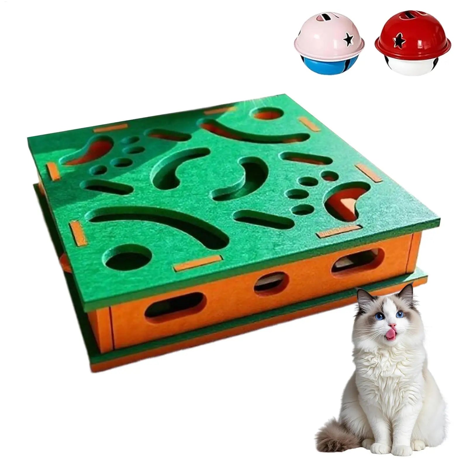 Cat Nail File Board Interactive Scratch Toy Bell Ball Felt Kitten