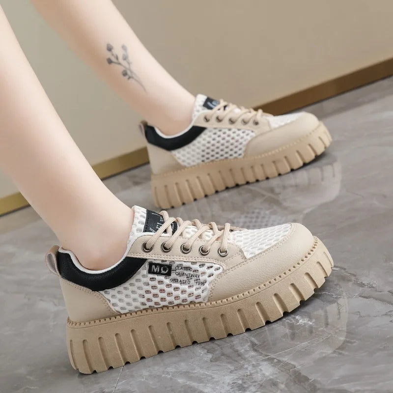 2026 Mesh Breathable Heightening Women's Casual Single Shoes Fashion Zpaxo black 37