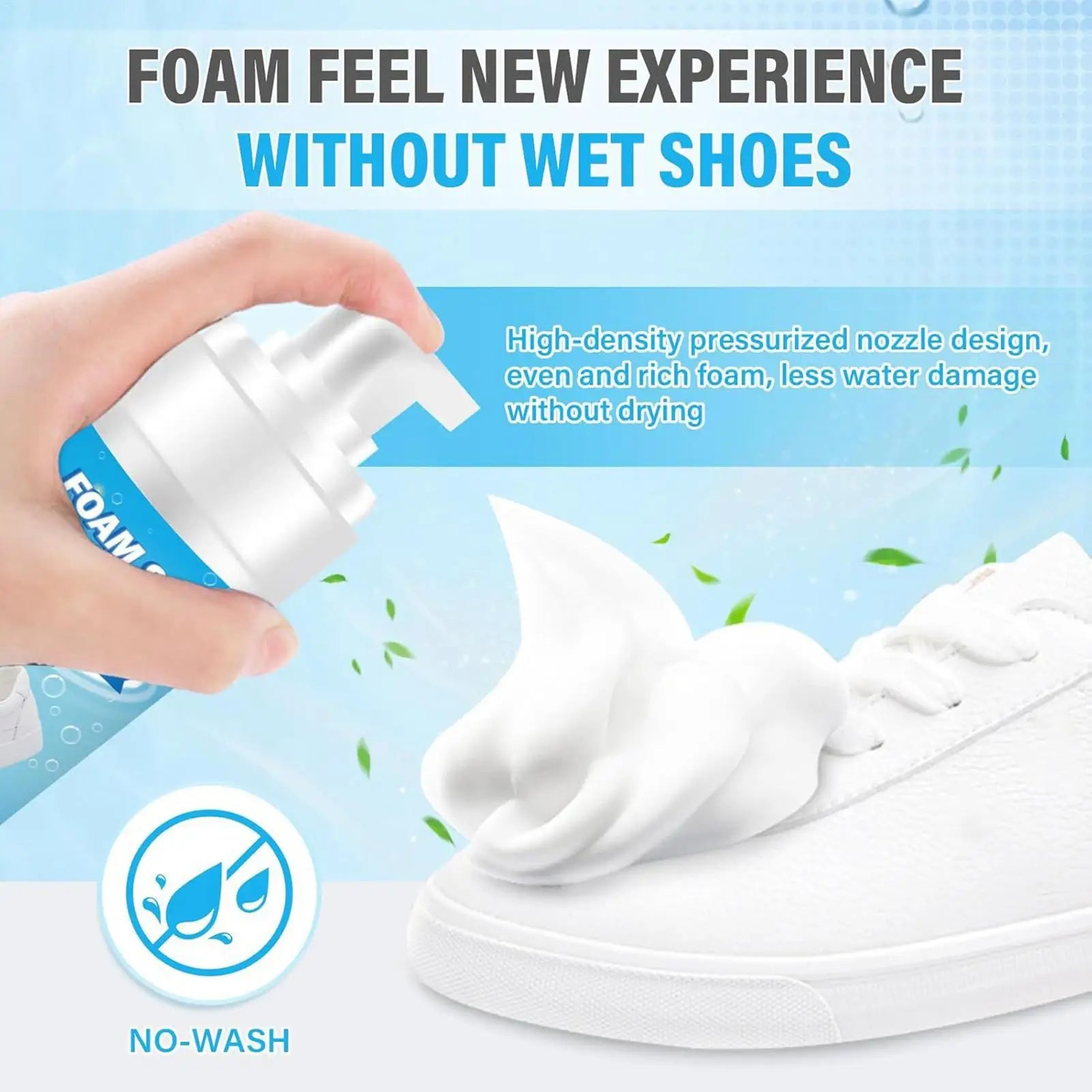White Shoe Cleaner Foam Stain Remover Sneaker Cleaning Towel No Wash