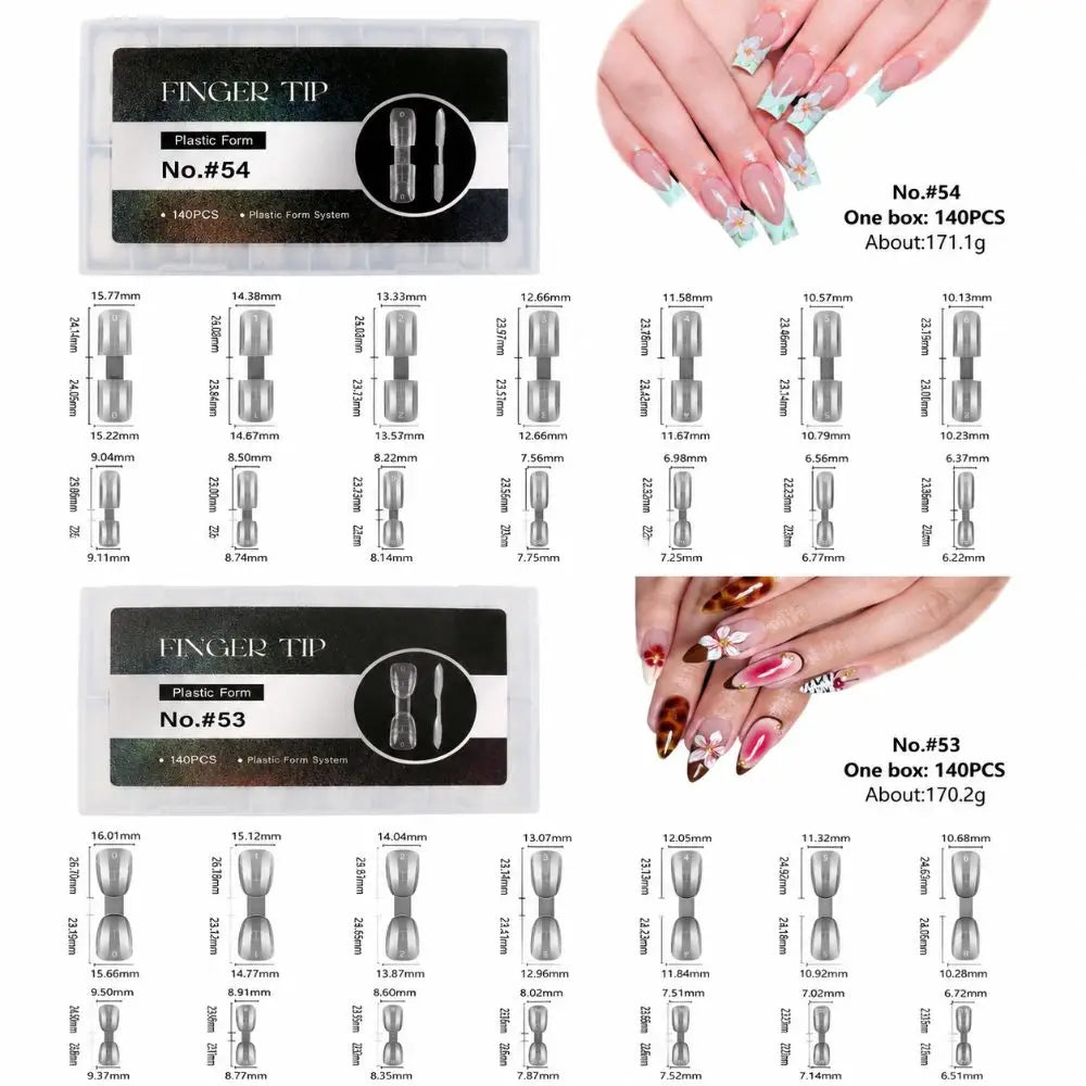 2-in-1 French Nail Dual Forms Almond Shape Oval Ended Reusable Quick Zpaxo