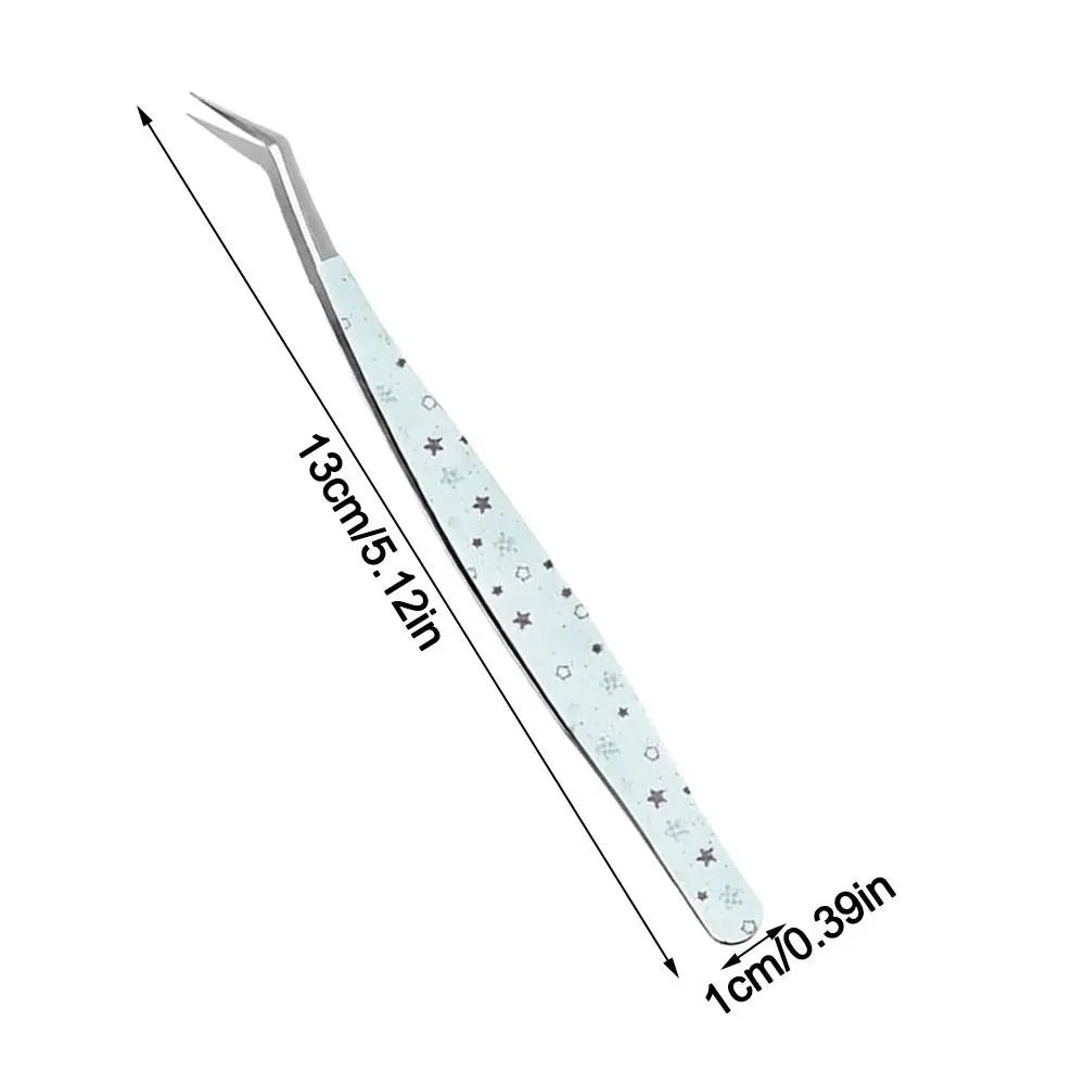 Stainless Steel Curved Stickers Tweezers Precision Anti-static False Zpaxo