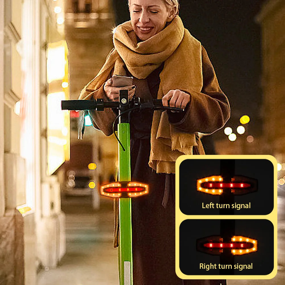 Electric Scooter Turn Signal Taillight USB Rechargable Remote Control